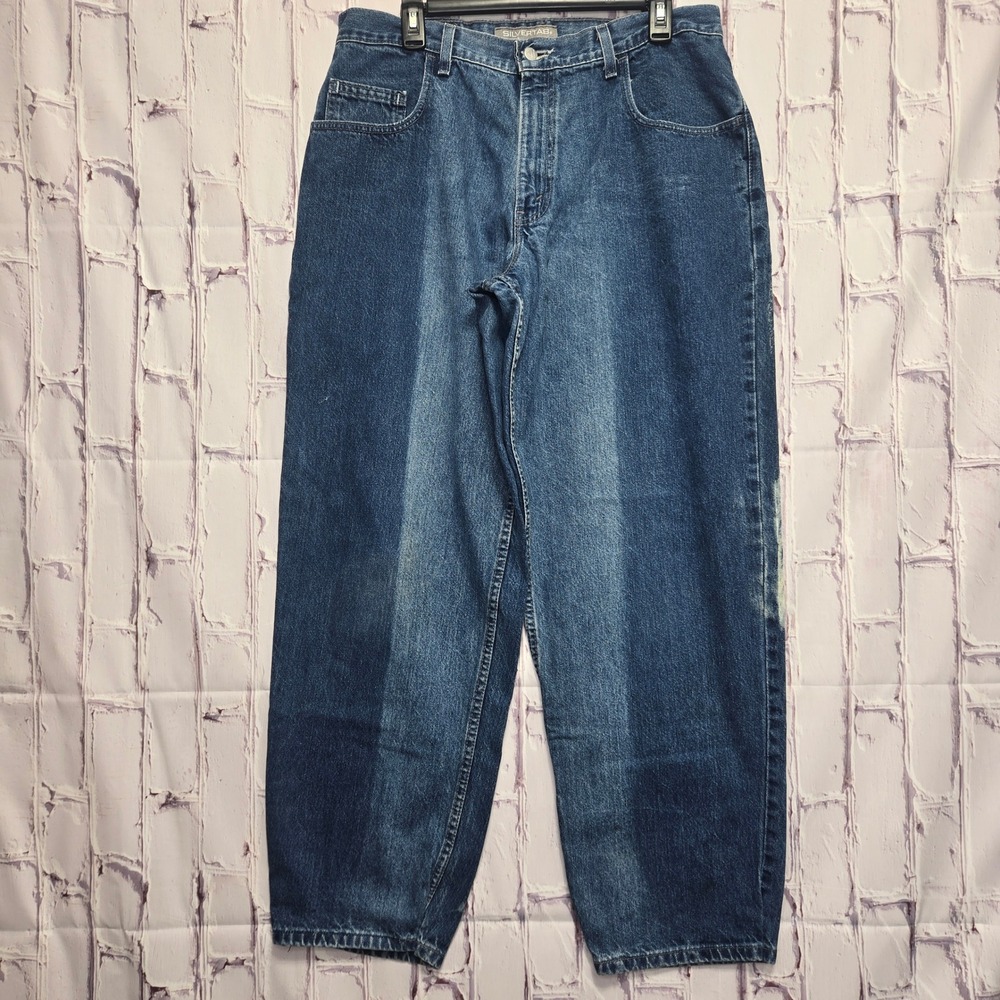 Levis SilverTab Baggy Fit Jeans Mens‎ 34x32 Medium Wash Vintage Made in USA Y2K